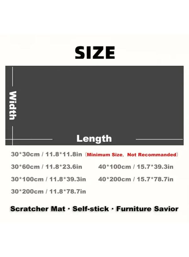 White Self Adhesive Cat Scratching Pad 30x200cm Wear Resistant Furniture Protector - Image 2